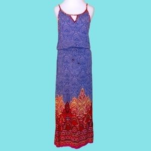 Earthbound Trading C.‎ Trading Size M  Sleeveless Maxi Dress Waist Tie Vacay